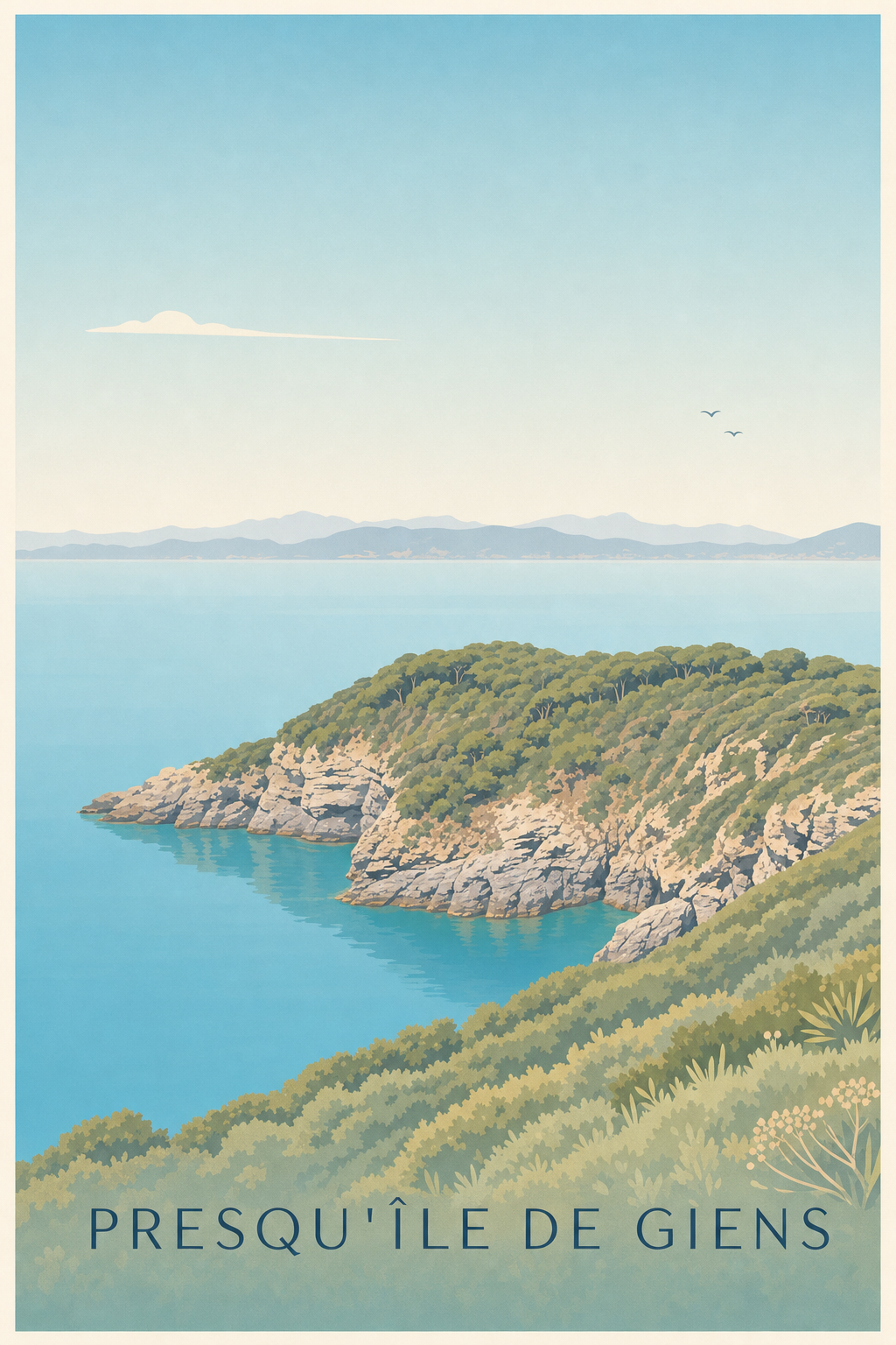 Affiche de la Presqu'île de Giens, poster littoral