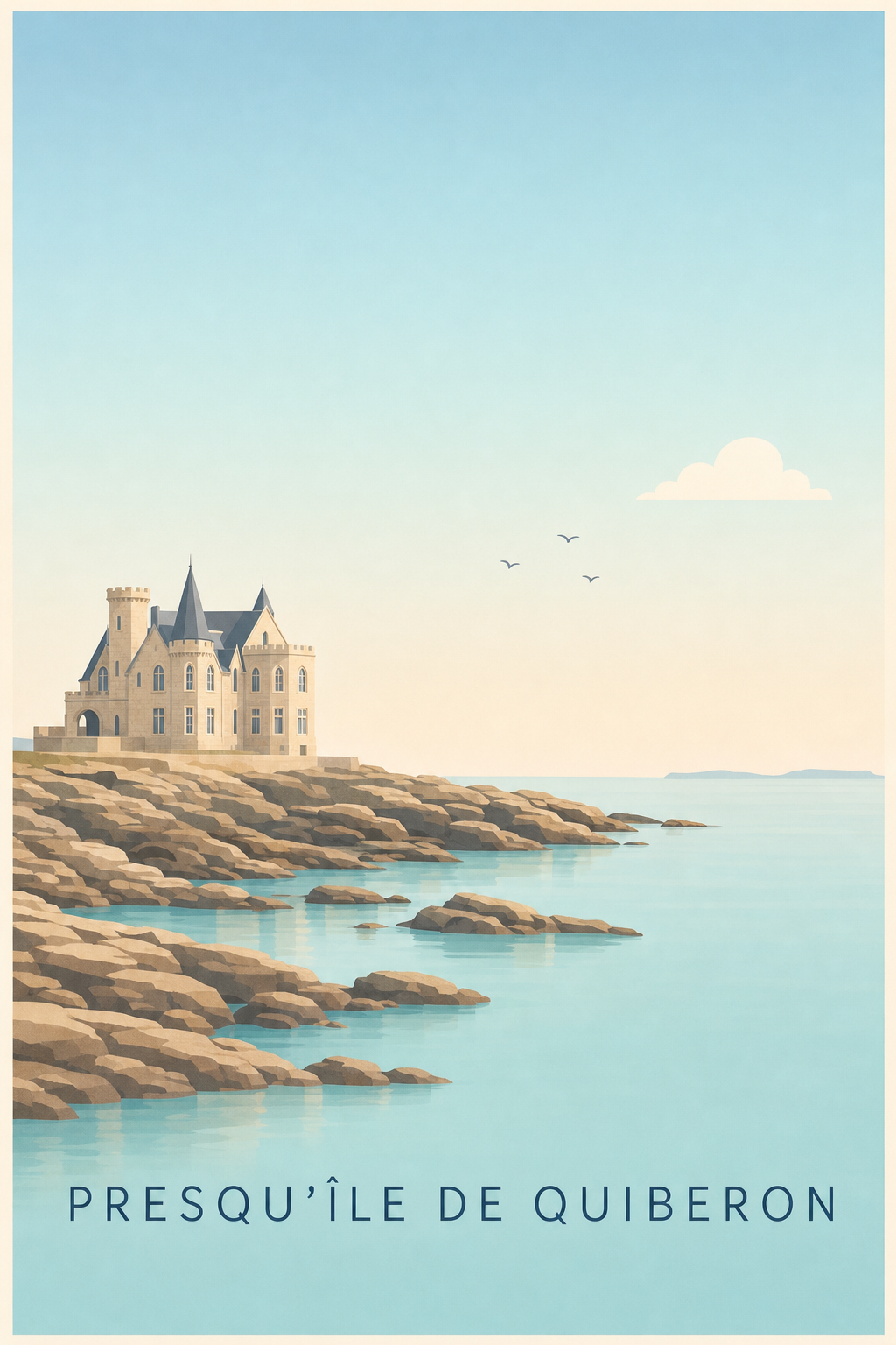Affiche de la presqu'île de Quiberon, poster château