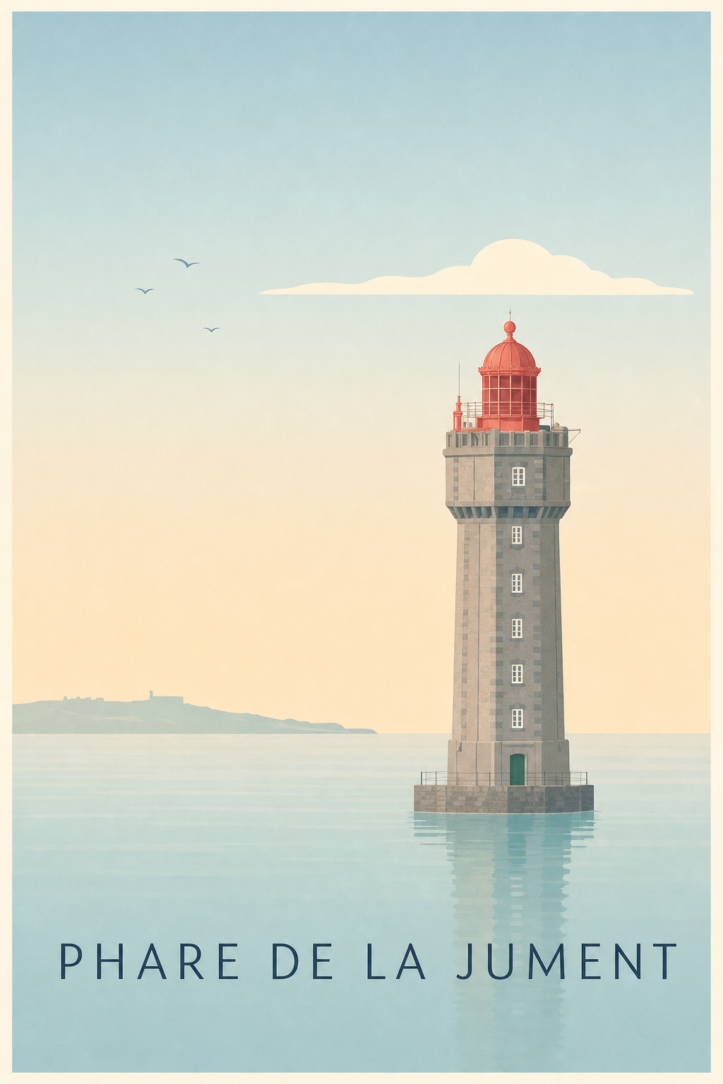 Affiche du Phare de la Jument, poster Bretagne