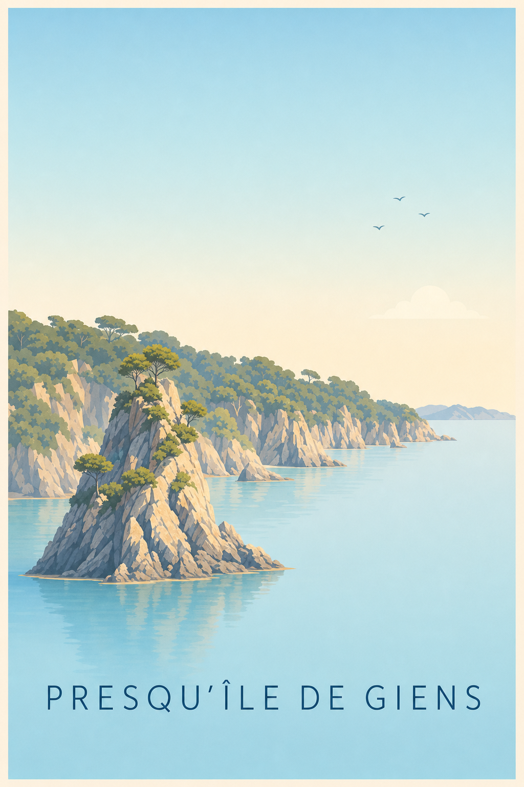 Affiche de la Presqu'île de Giens, poster falaises