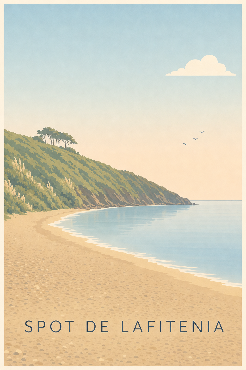 Affiche du Spot de Lafitenia, poster plage calme