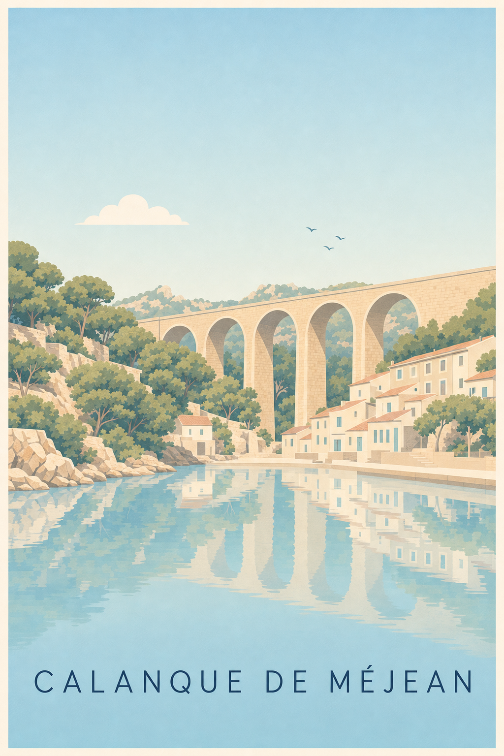 Poster de la Calanque de Méjean, le viaduc