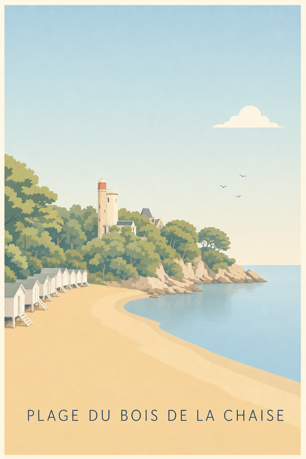 Affiche Plage du Bois de la Chaise, poster calme