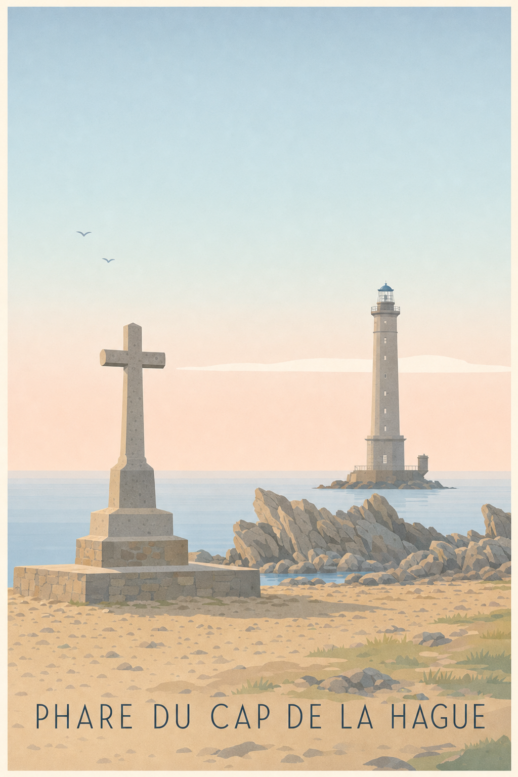 Affiche du Phare du Cap de la Hague, poster calme