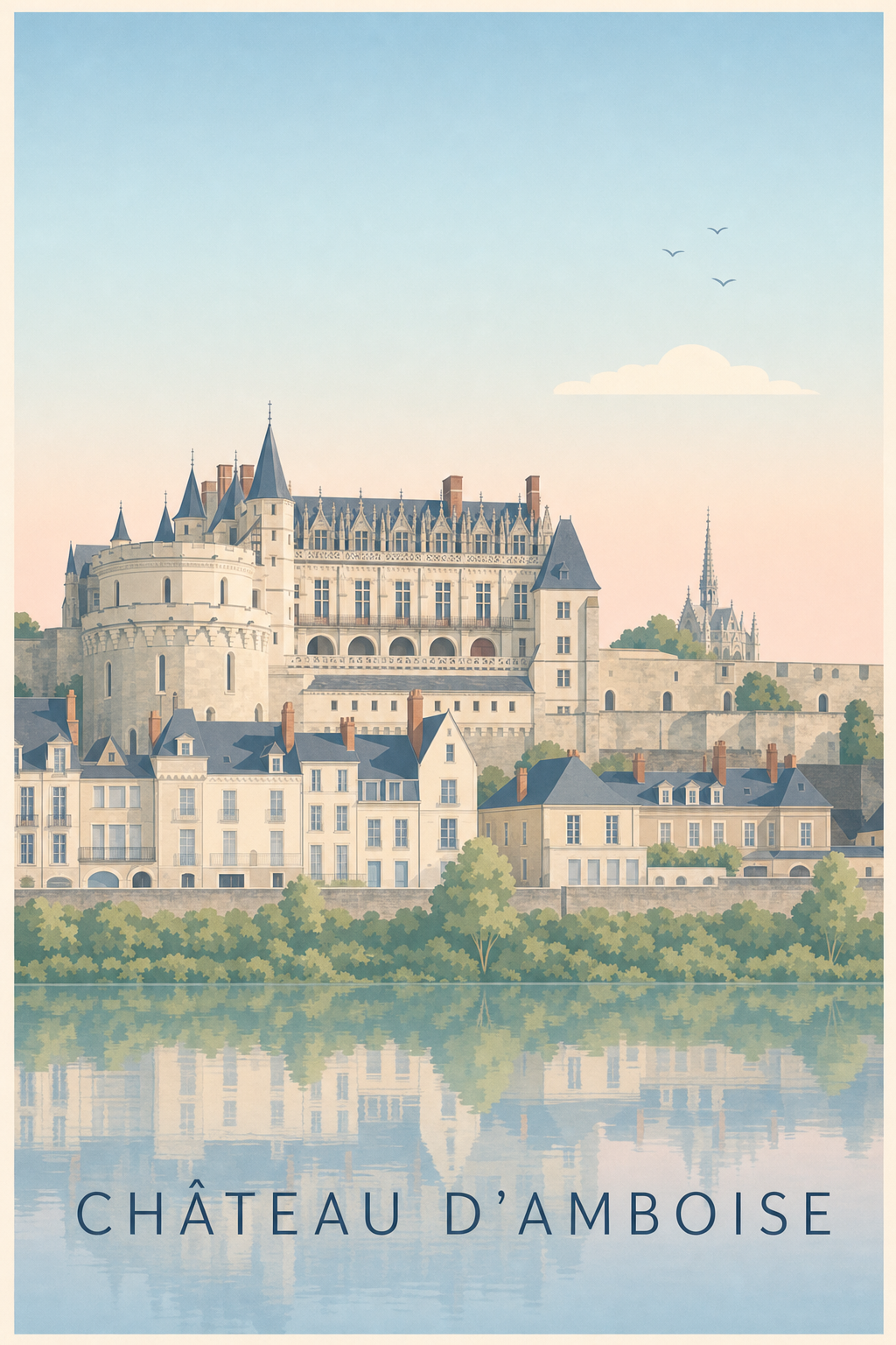 Affiche d'Amboise, poster château calme