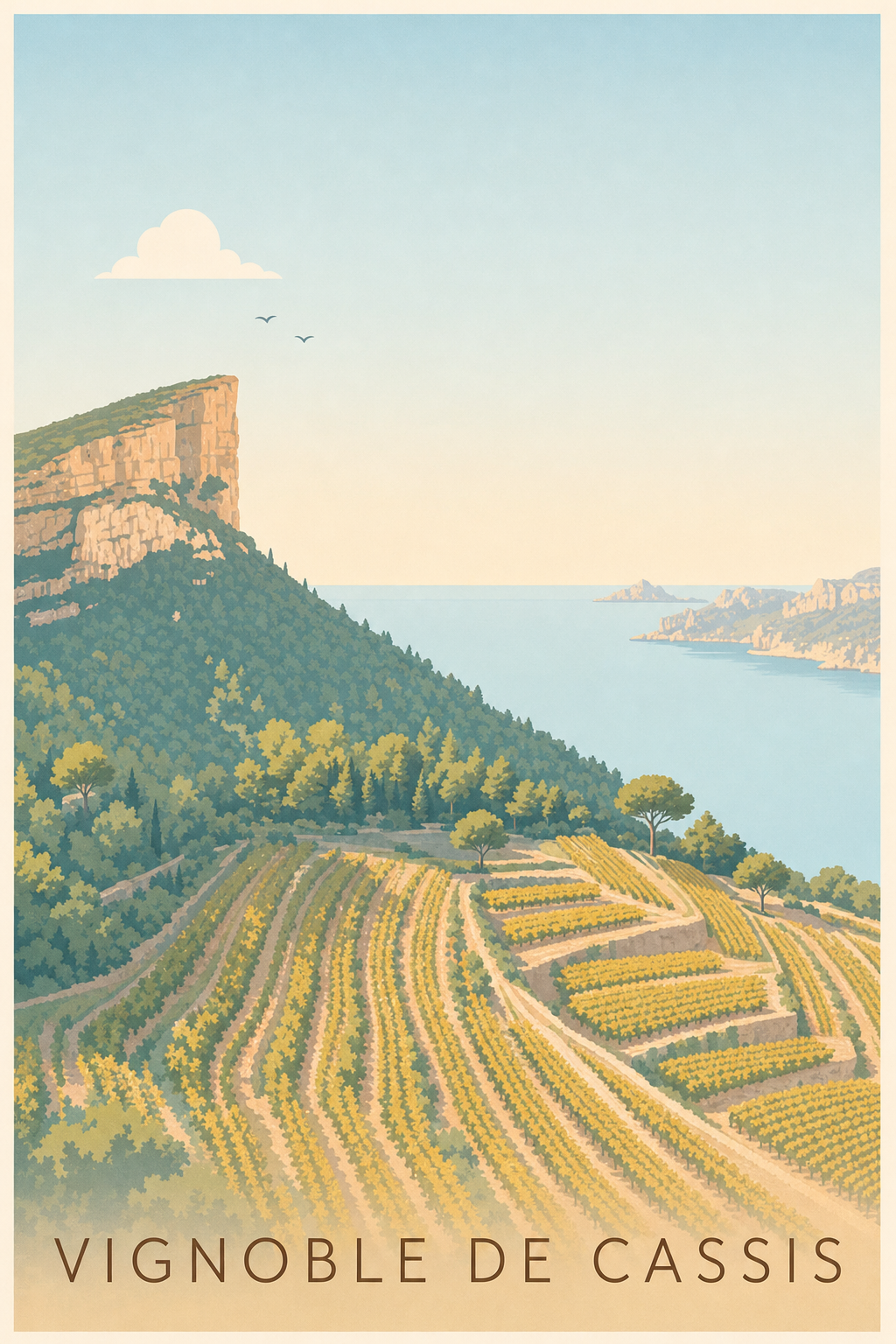 Affiche du Vignoble de Cassis, poster Cap Canaille
