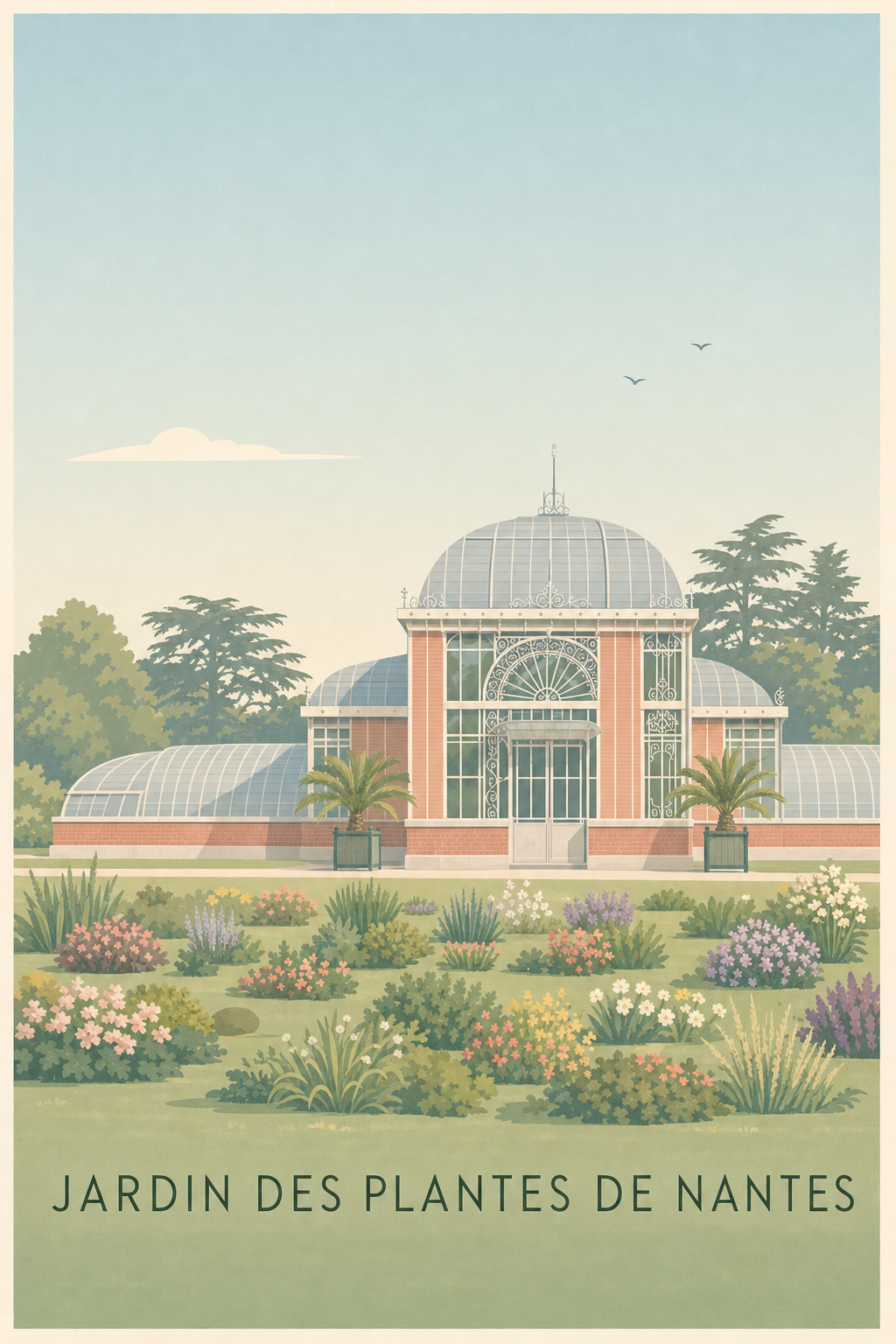 Affiche du Jardin des Plantes de Nantes, poster calme
