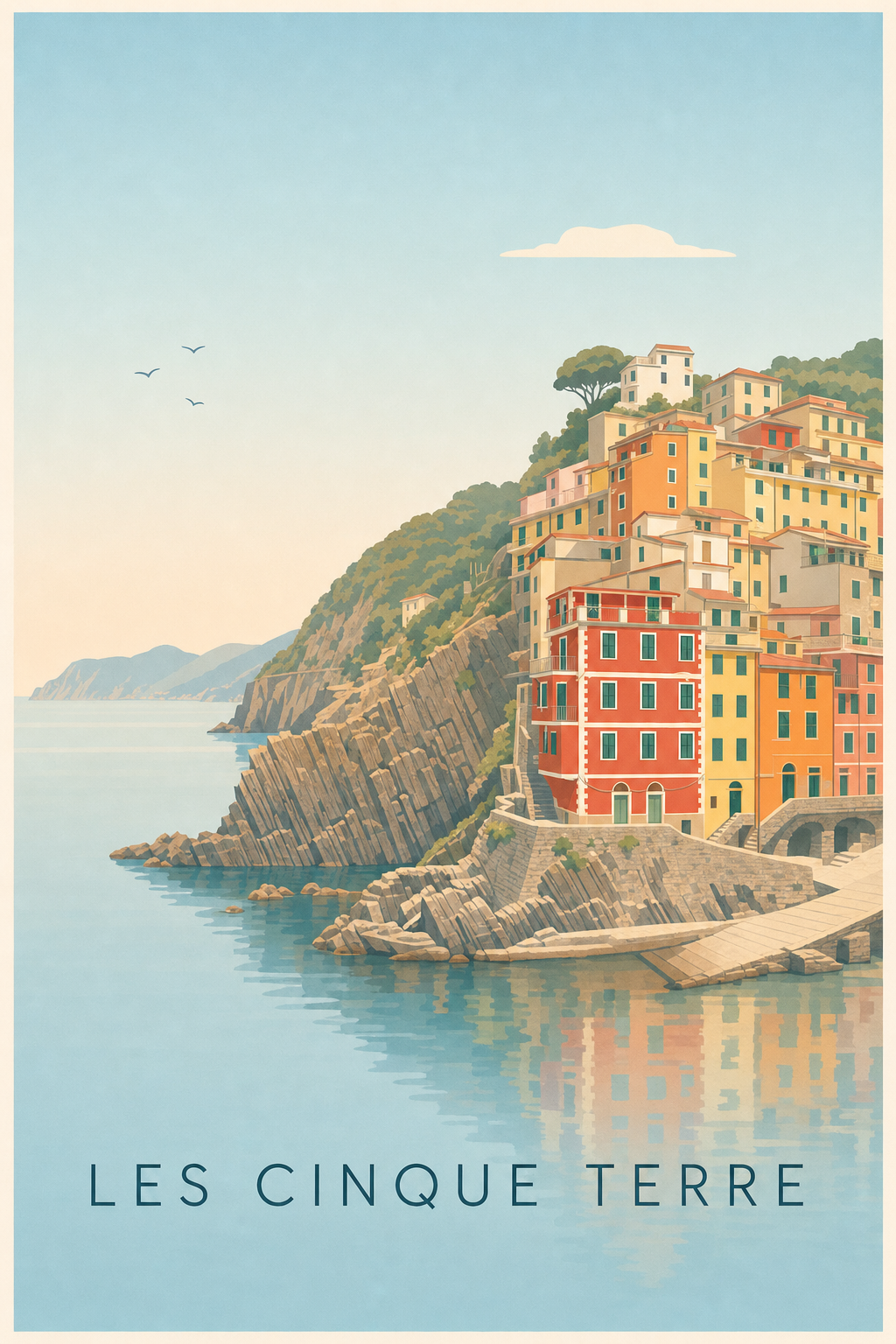Affiche des Cinque Terre, poster village italien