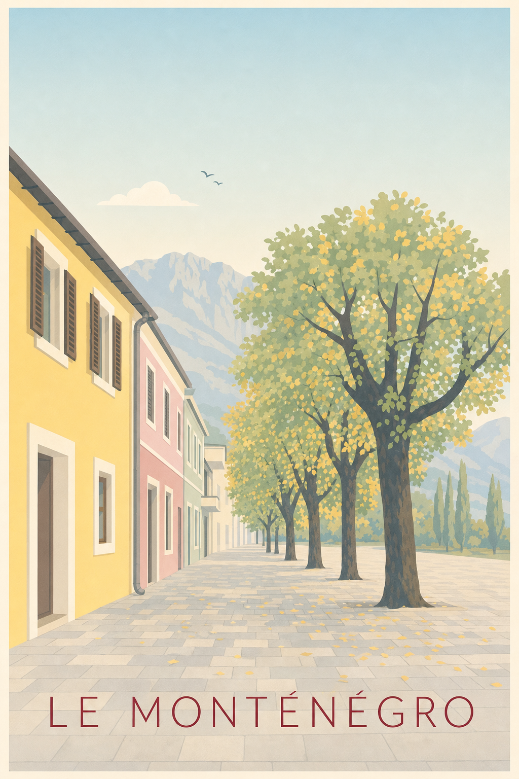 Affiche du Monténégro, poster rue calme