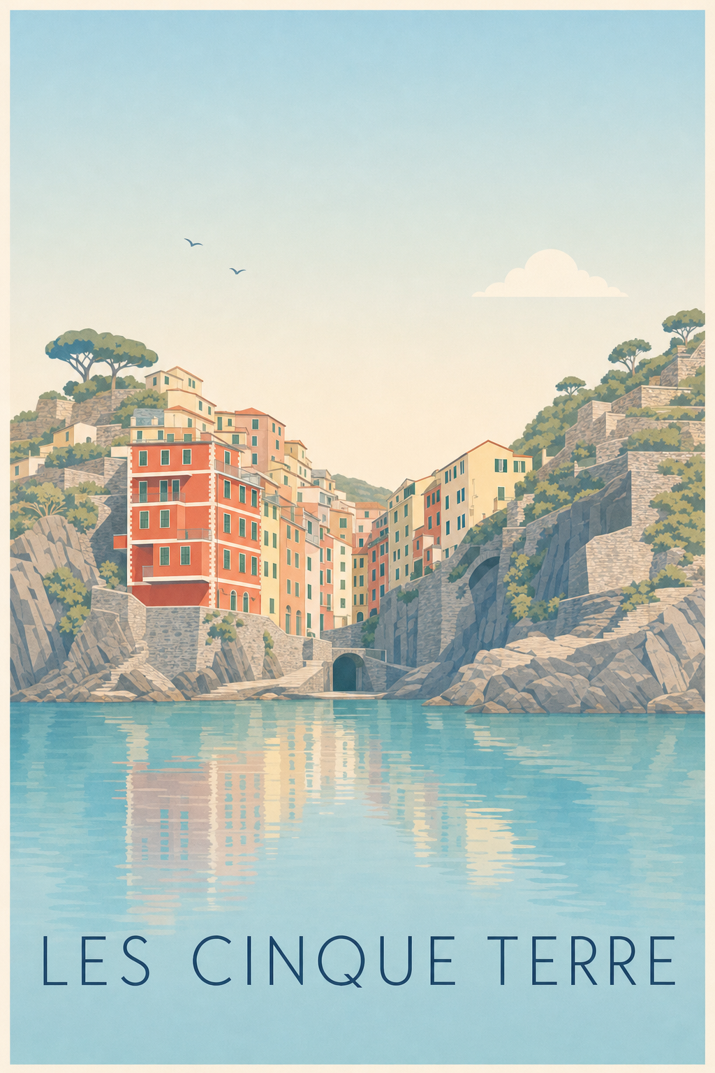 Affiche des Cinque Terre, poster village d'Italie