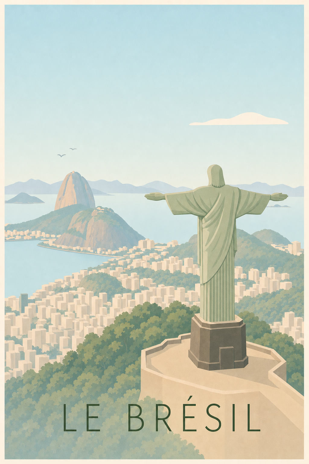 Affiche du Brésil, poster architecture calme