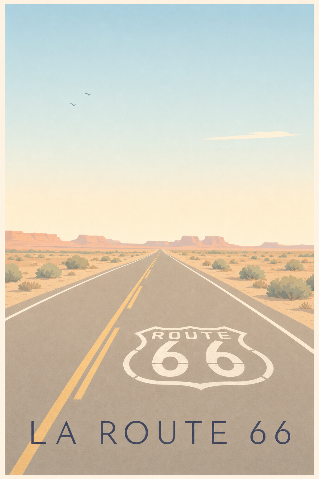 Affiche de la Route 66, poster canyon calme