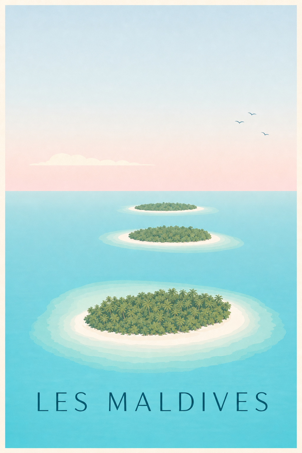 Affiche des Maldives, poster paysage calme
