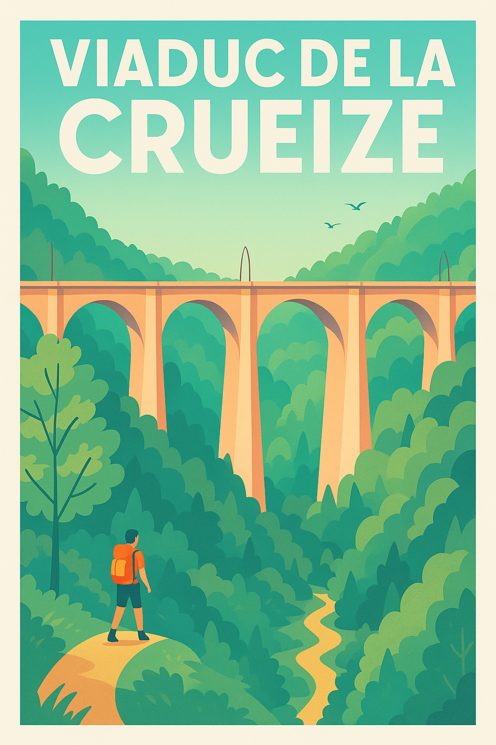 Affiche de Viaduc de la Crueize - L'élégance ferroviaire au cœur de la Lozère