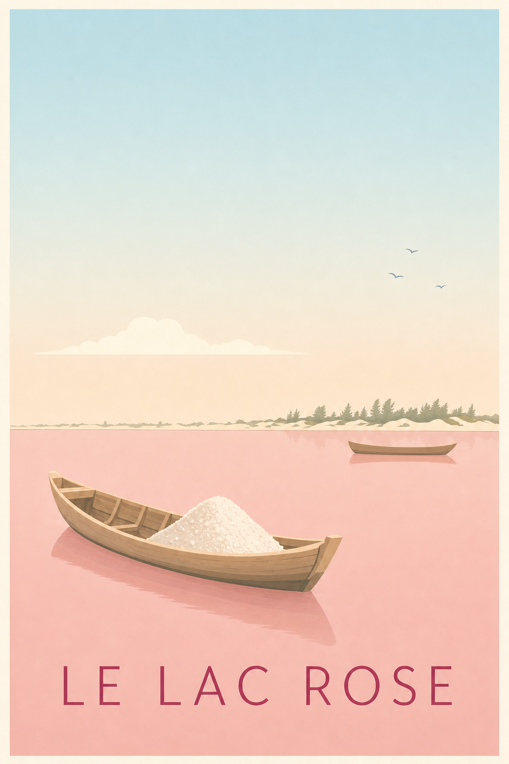 Poster du Lac Rose, barque de sel