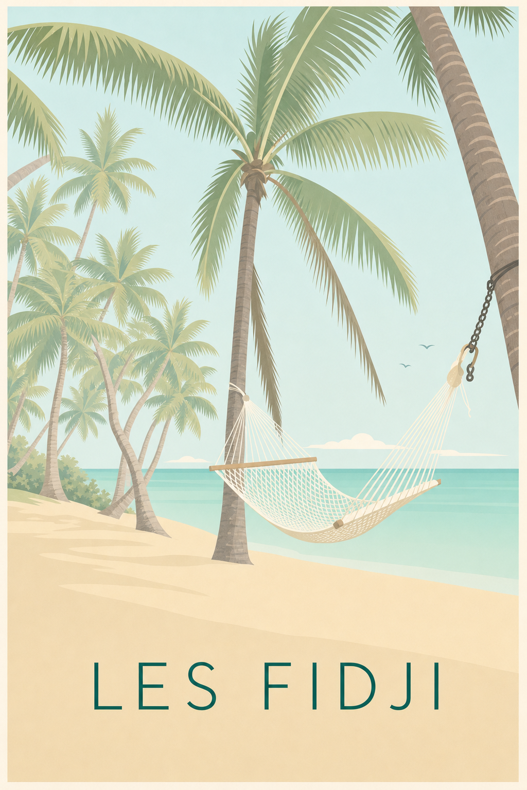 Affiche des Fidji, poster pont et lagon