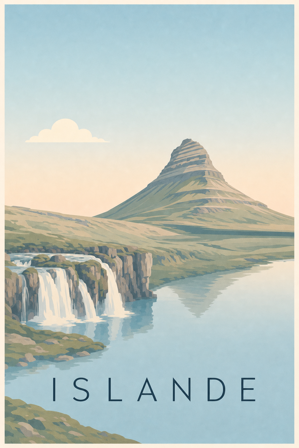 Affiche d'Islande, poster paysage calme