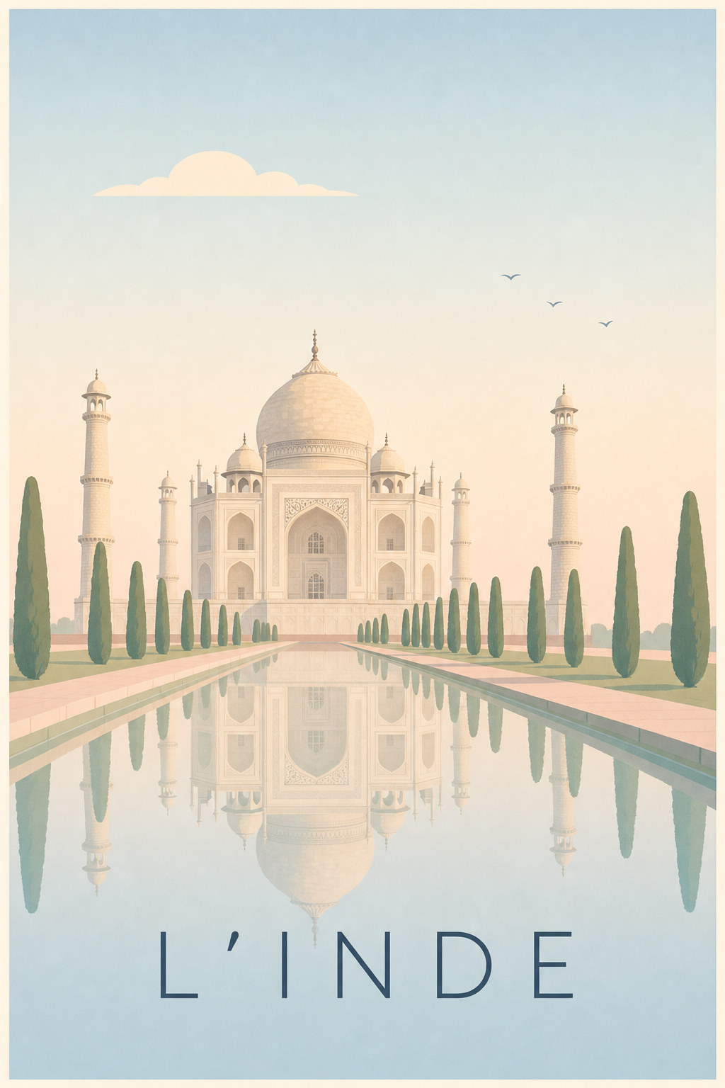 Affiche de l'Inde, poster architecture calme