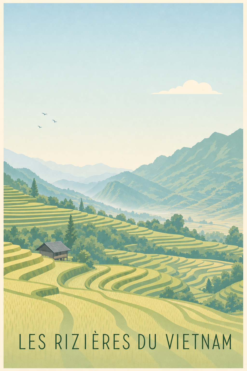 Affiche des Rizières du Vietnam, poster paysages