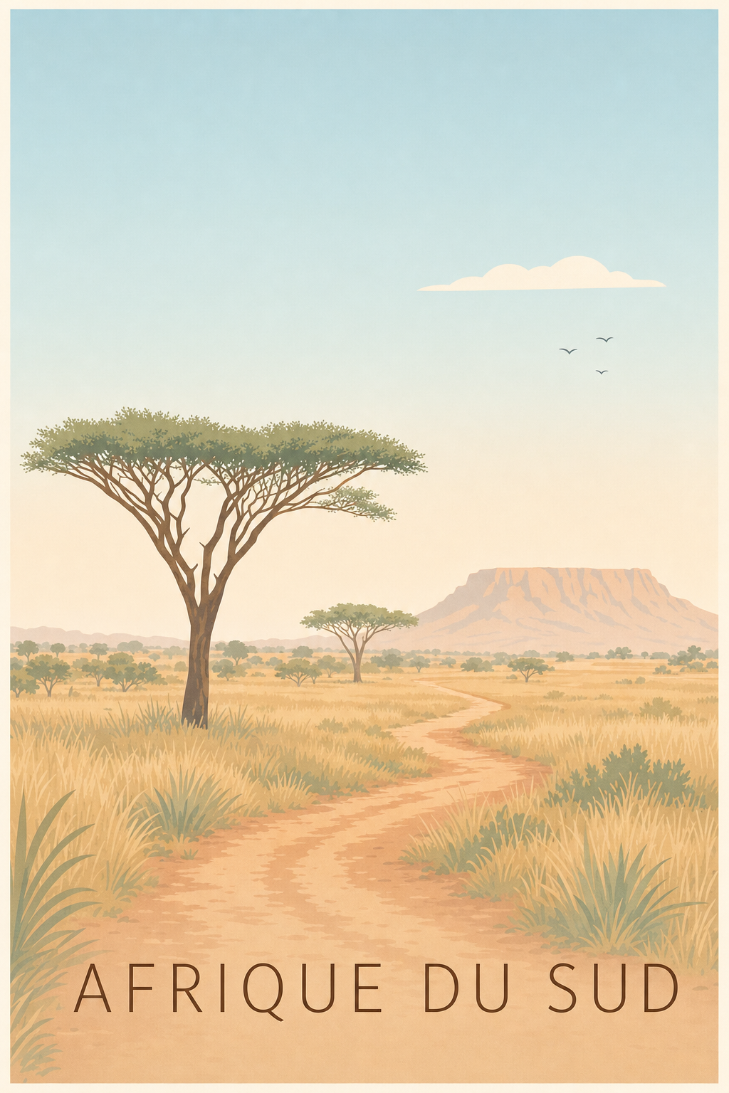 Poster Afrique du Sud, paysage calme