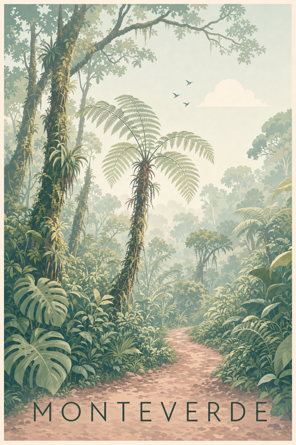 Affiche de Monteverde, poster forêt tropicale