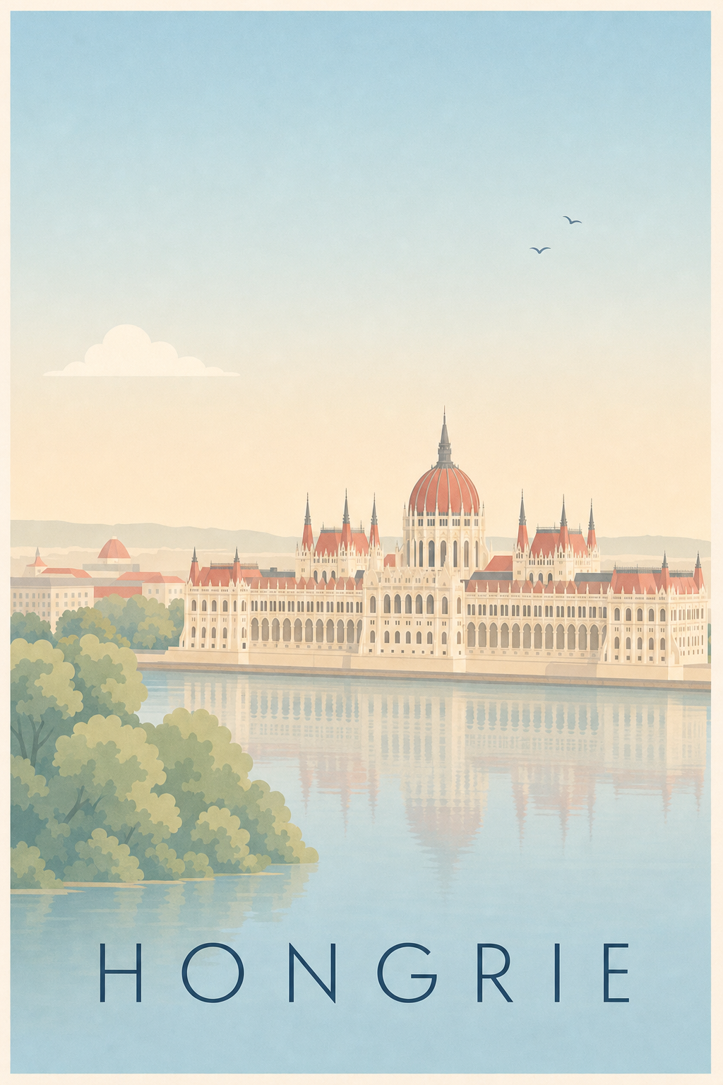 Affiche de Hongrie, poster palais baroque