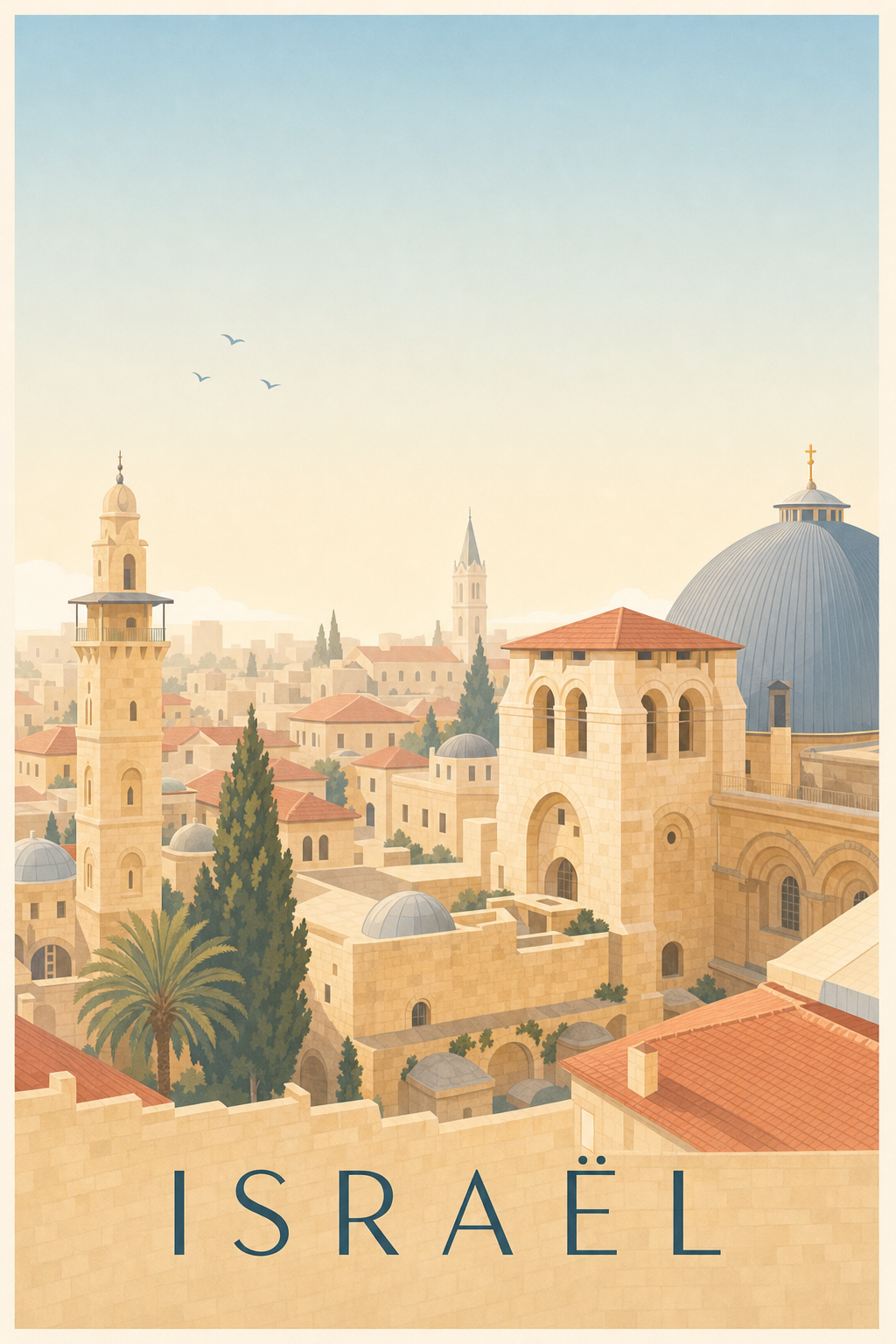 Affiche d'Israël, poster ville historique