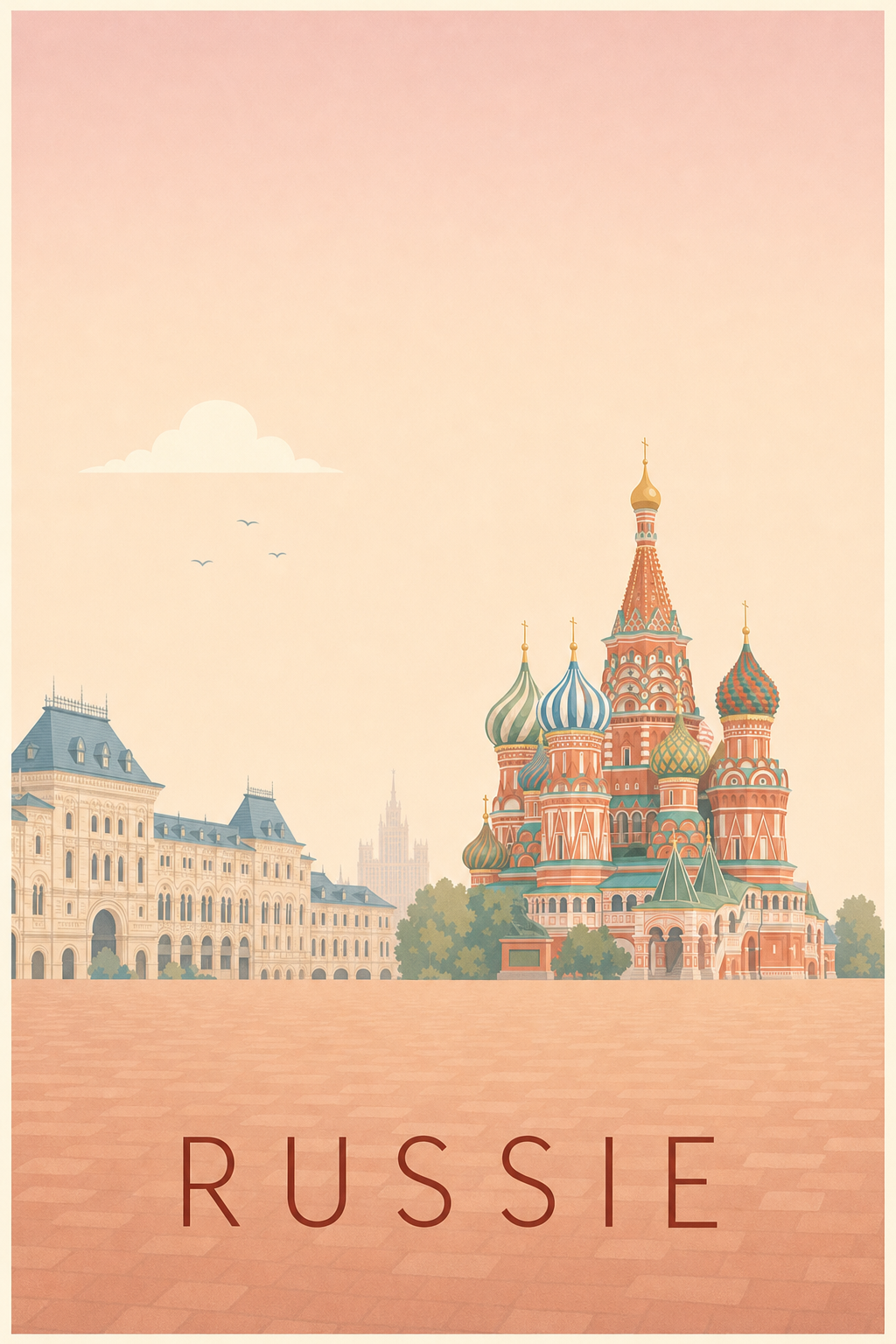 Poster de Russie, immeubles calmes