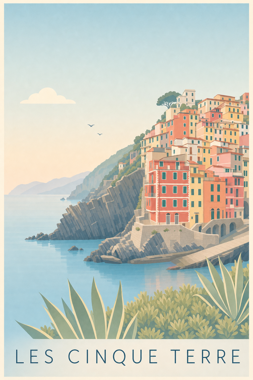 Affiche des Cinque Terre, poster village italien