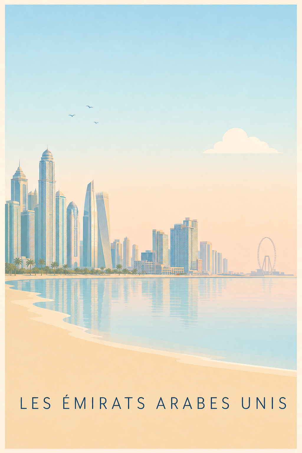 Affiche des Émirats Arabes Unis, poster Dubaï