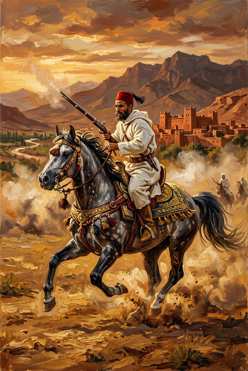 Poster Fantasia marocaine, cavalier traditionnel