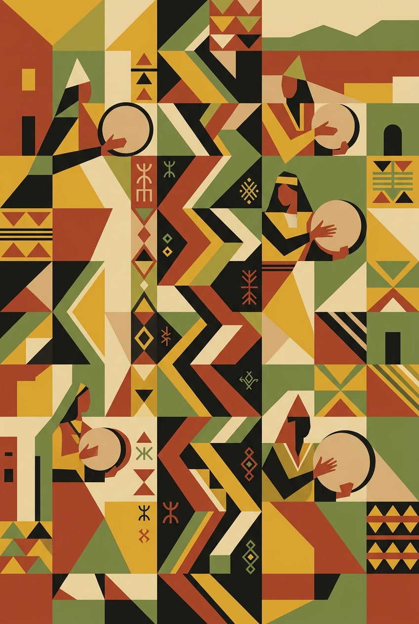 Affiche d'Art Marocain, poster motifs géométriques