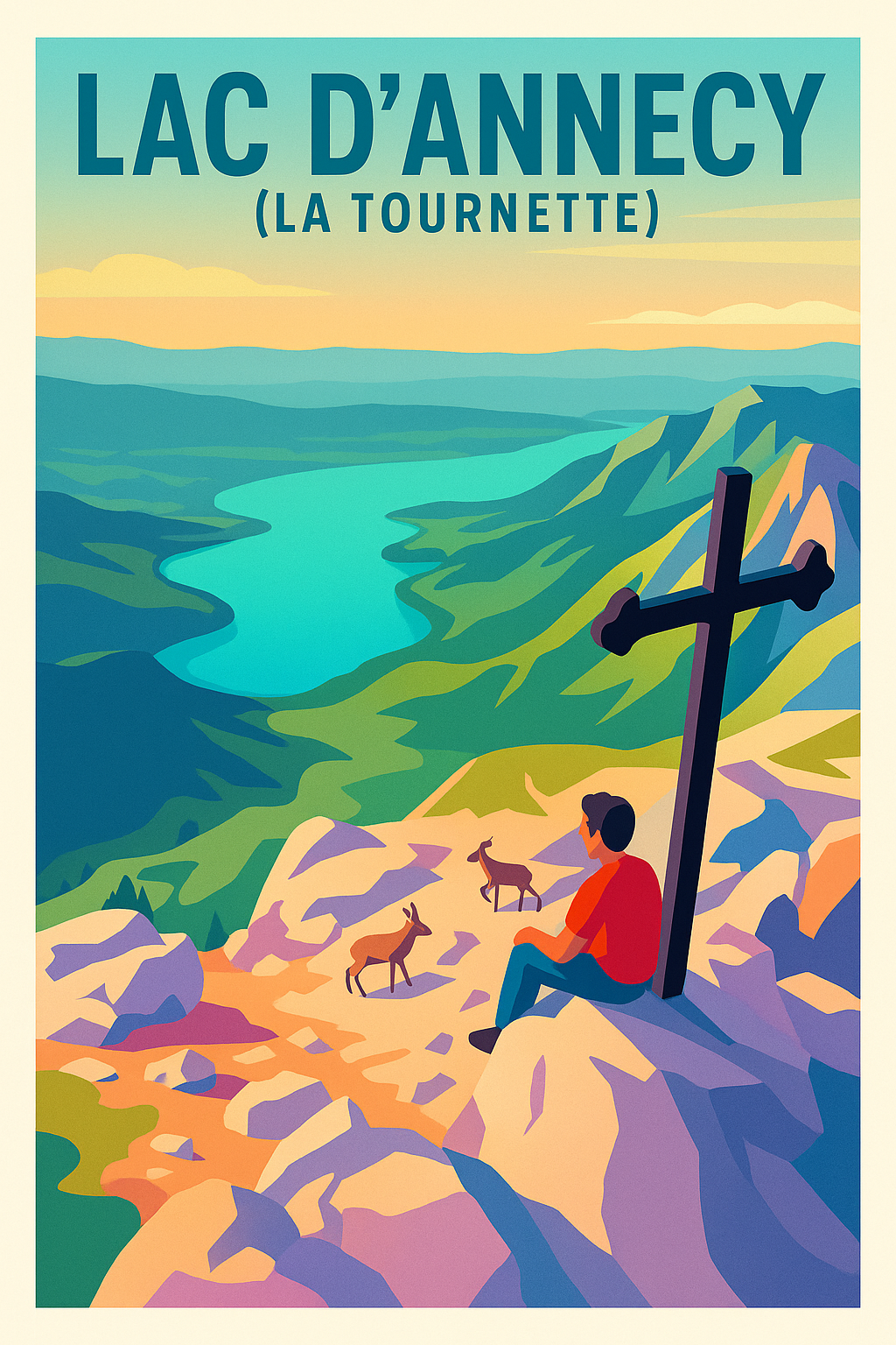Affiche du Lac d'Annecy, vue de La Tournette | Afich