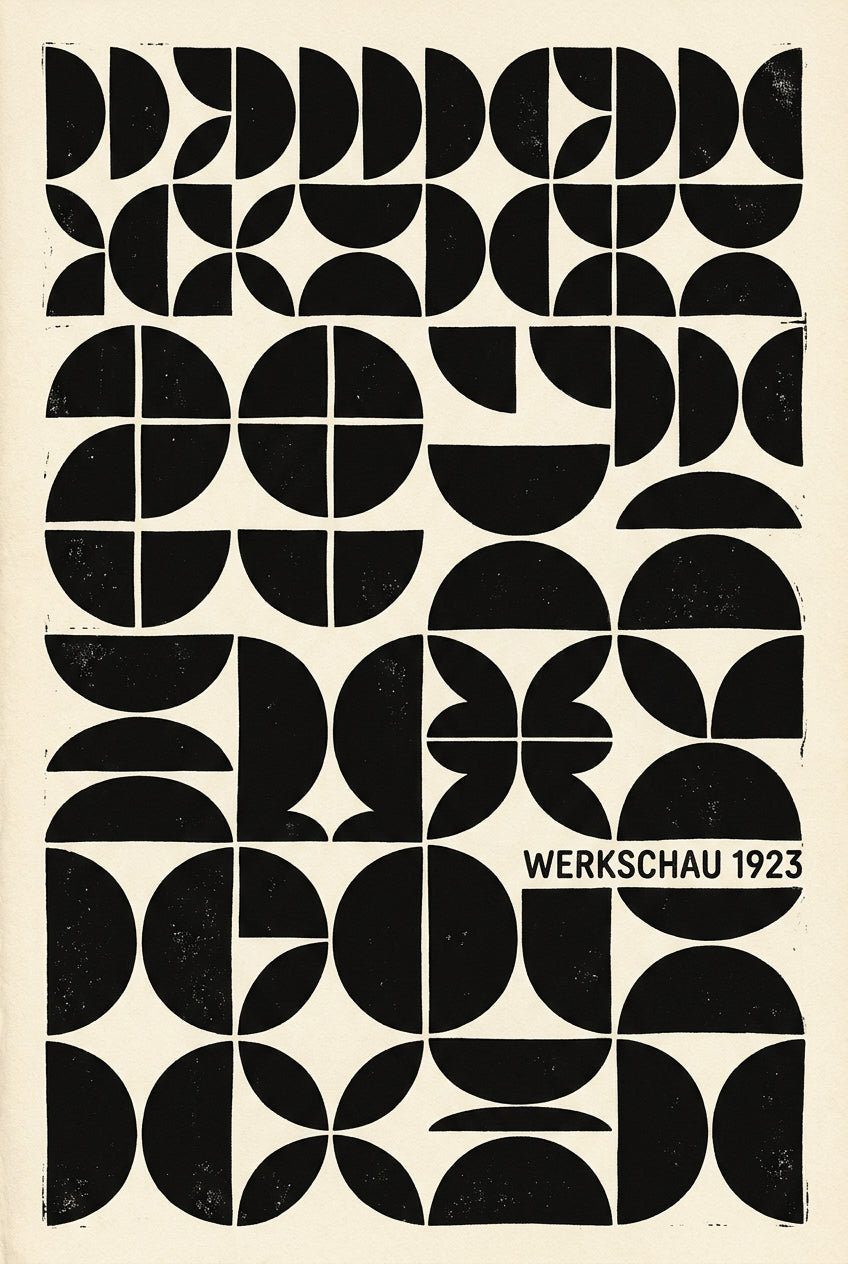 Affiche Bauhaus Werkschau 1923, poster géométrique