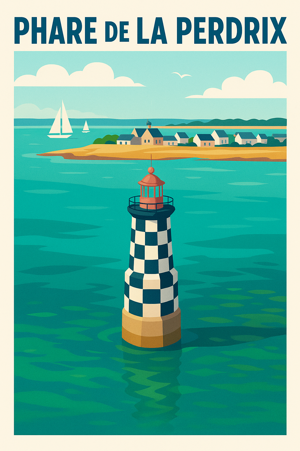 Affiche de Phare de la Perdrix - L'éclat iconique du port de Loctudy
