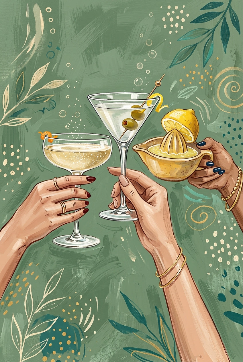 Poster de Cocktails, affiche décoration botanique