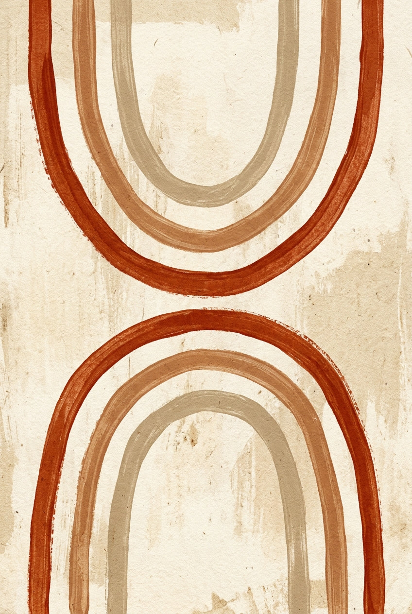 Affiche Formes Abstraites Terracotta, poster bohème
