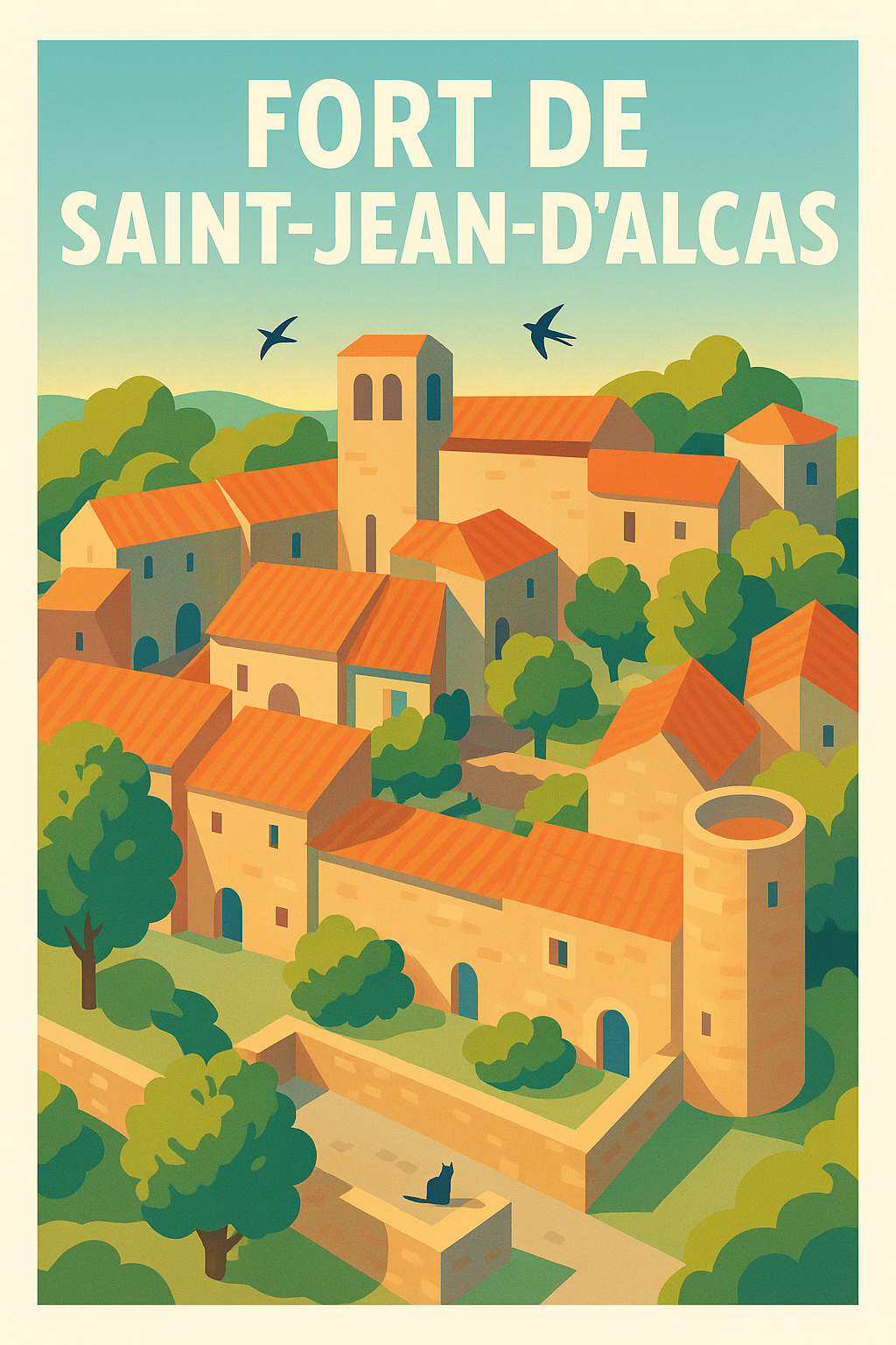 Affiche de Fort de Saint-Jean-d'Alcas - L'élégance médiévale de l'Aveyron