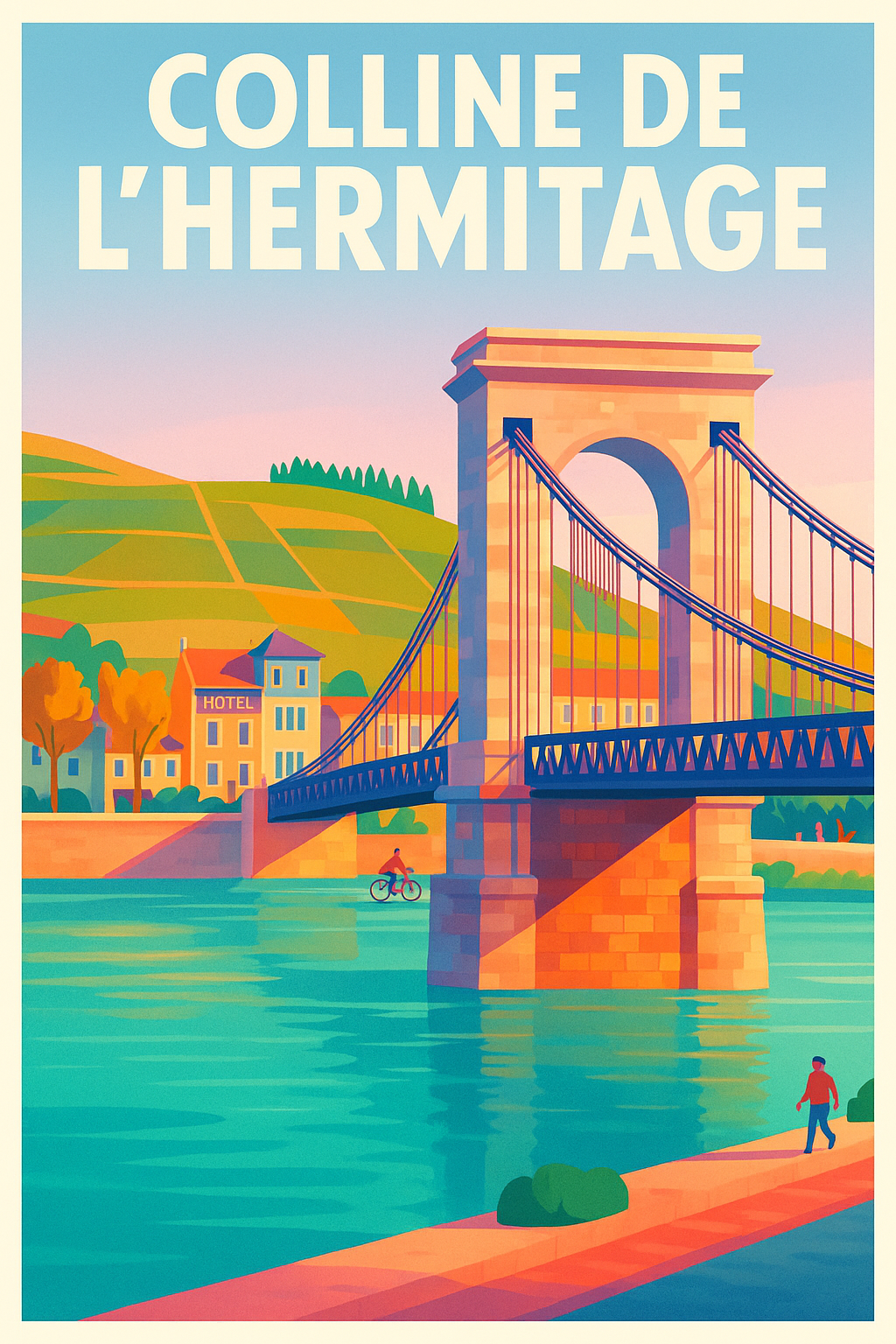 Affiche de Colline de l'Hermitage - L'élégance des vignobles au fil de l'eau