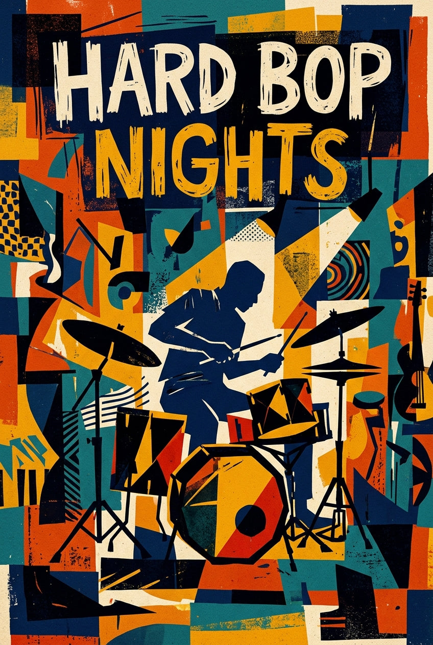 Affiche Hard Bop Nights, poster style cubiste abstrait