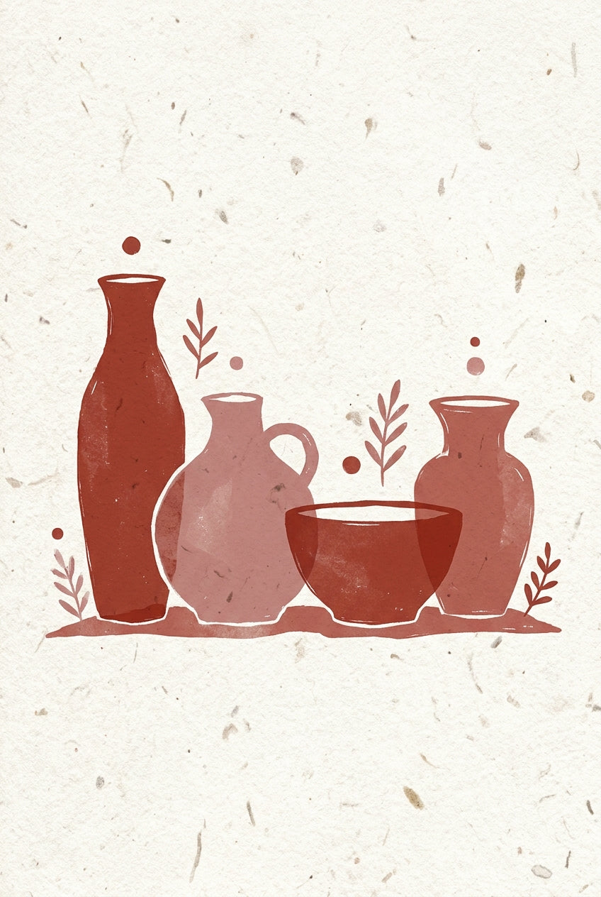 Affiche Vases Terracotta, style minimaliste