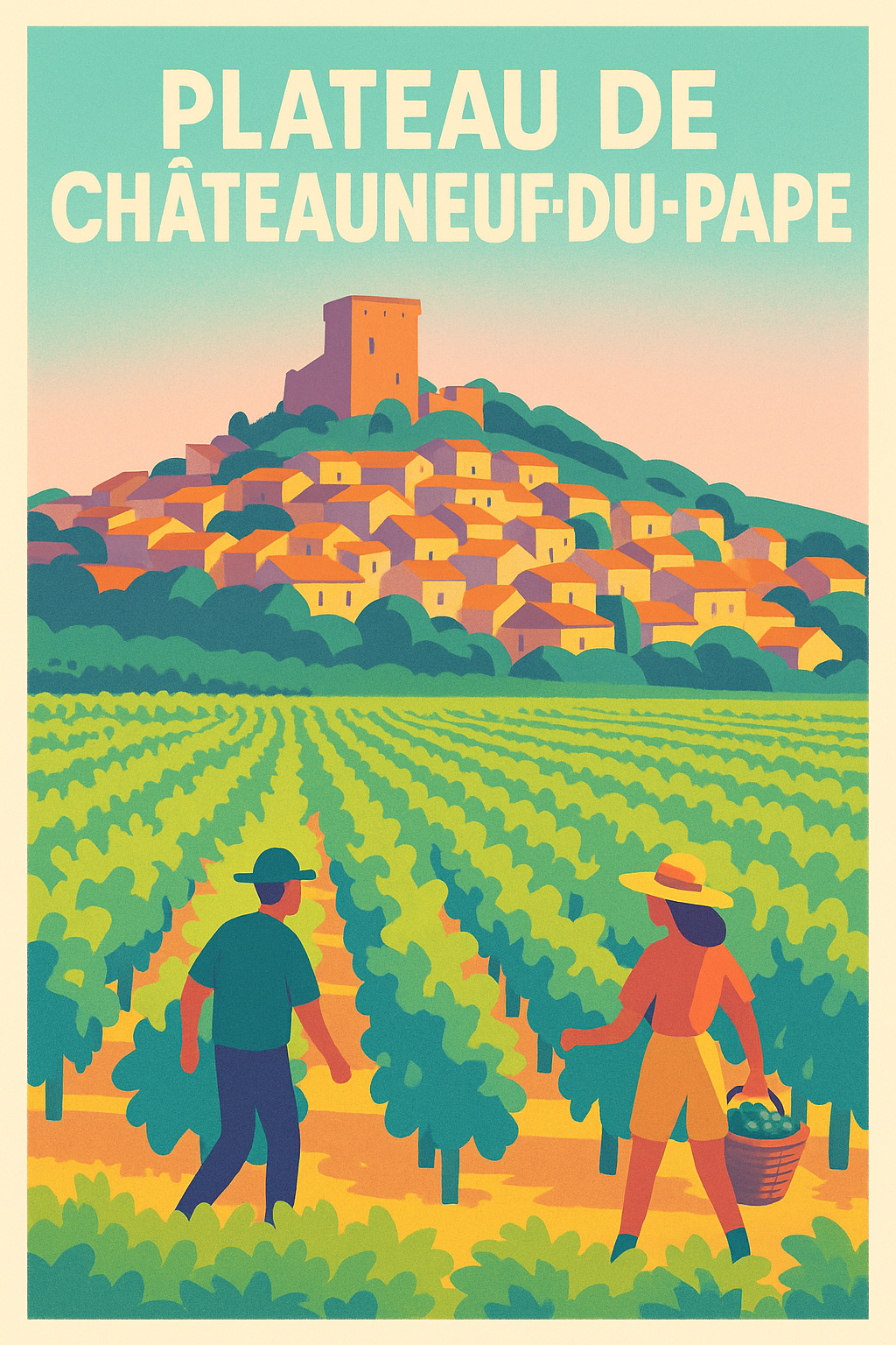 Affiche de Plateau de Châteauneuf-du-Pape - L'élégance du terroir provençal