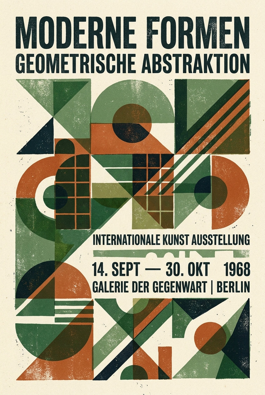 Poster Abstraction géométrique, Berlin vintage 1968