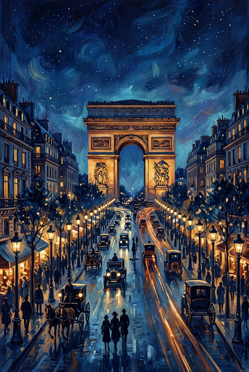 Affiche de l'Arc de Triomphe, poster Paris de nuit