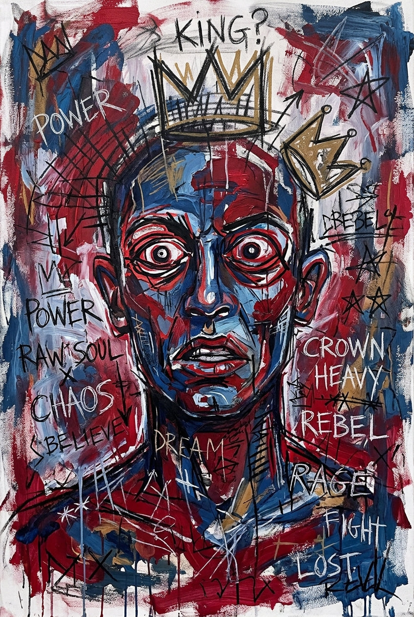 Poster Street art King, affiche couronnes graffitis