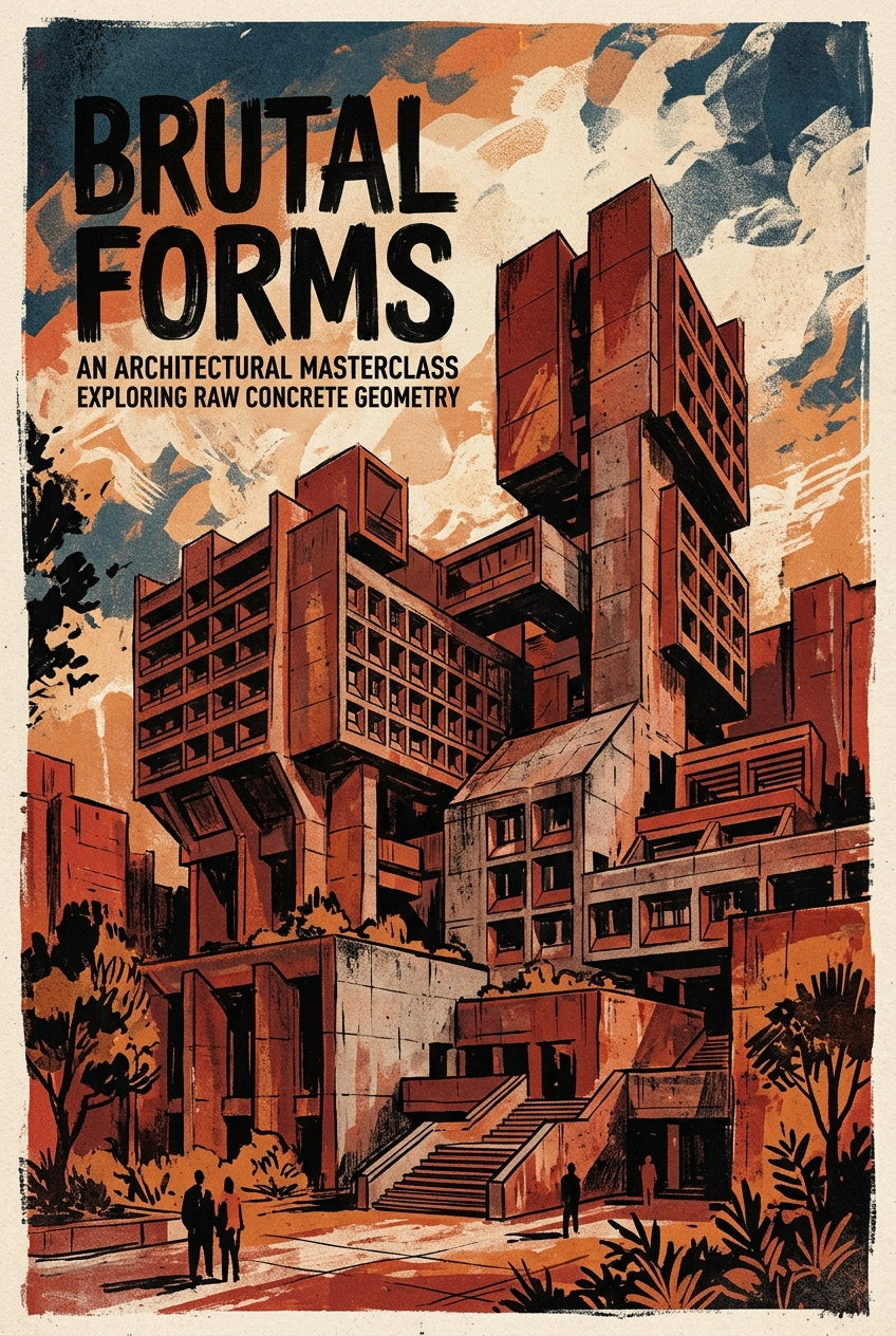 Affiche Architecture Brutaliste, poster géométrie