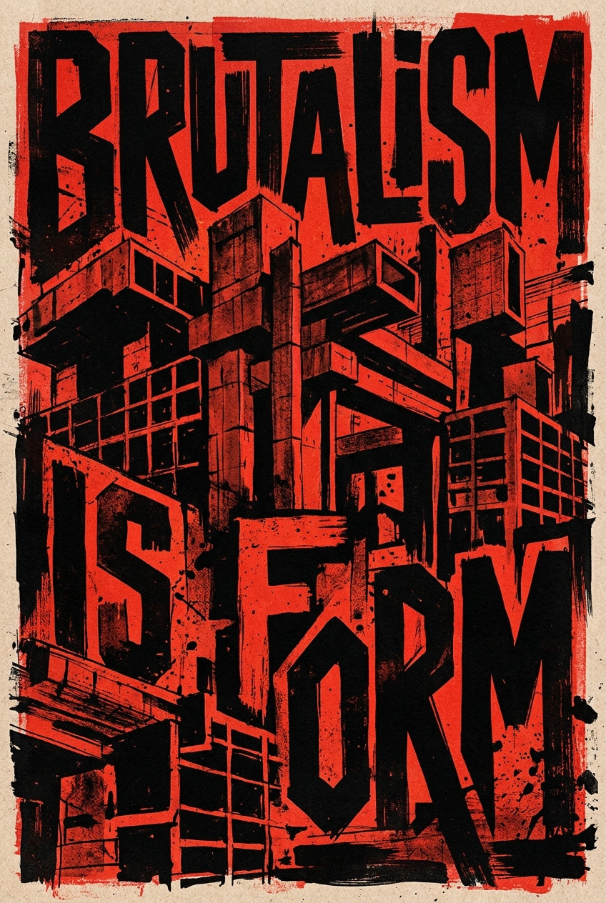 Affiche du Brutalisme, poster architecture béton