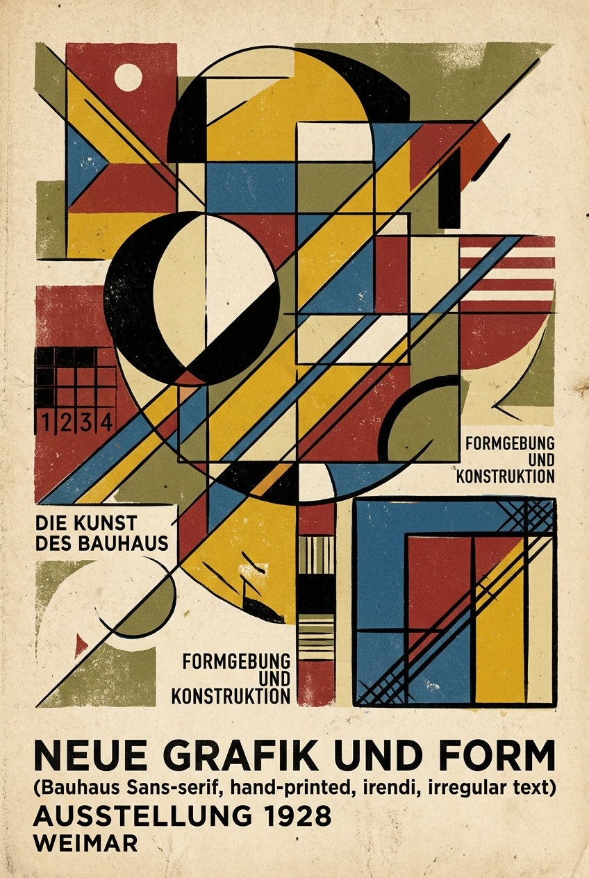 Poster du Bauhaus vintage, affiche géométrie 1928