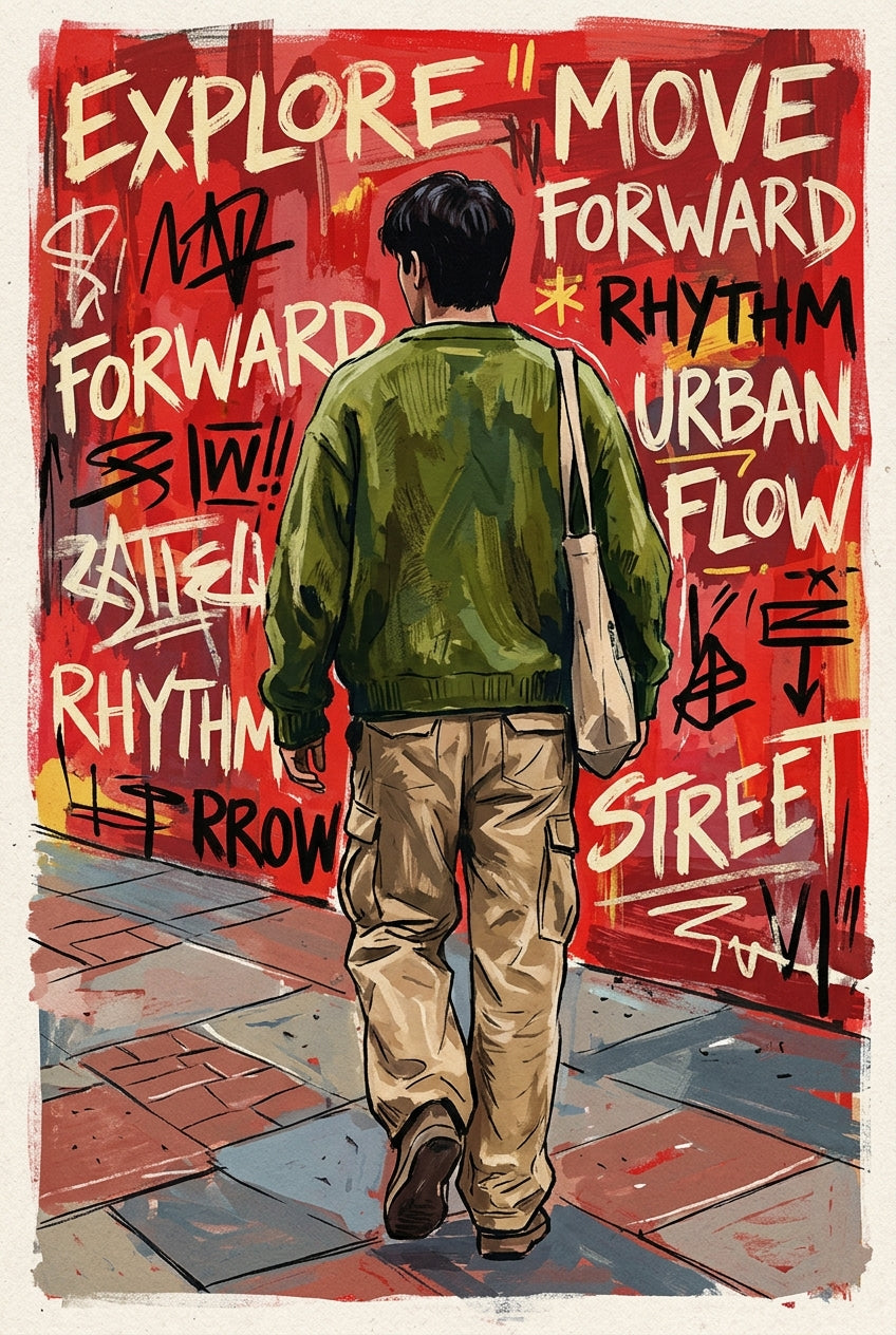 Poster Street Art urbain, affiche mur de graffiti