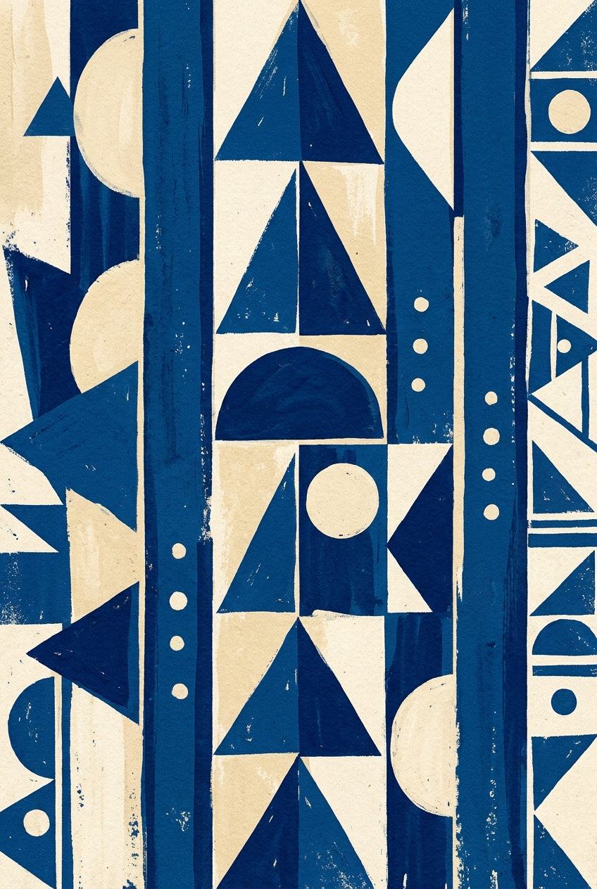 Affiche d'art abstrait bleu, décor mural salon